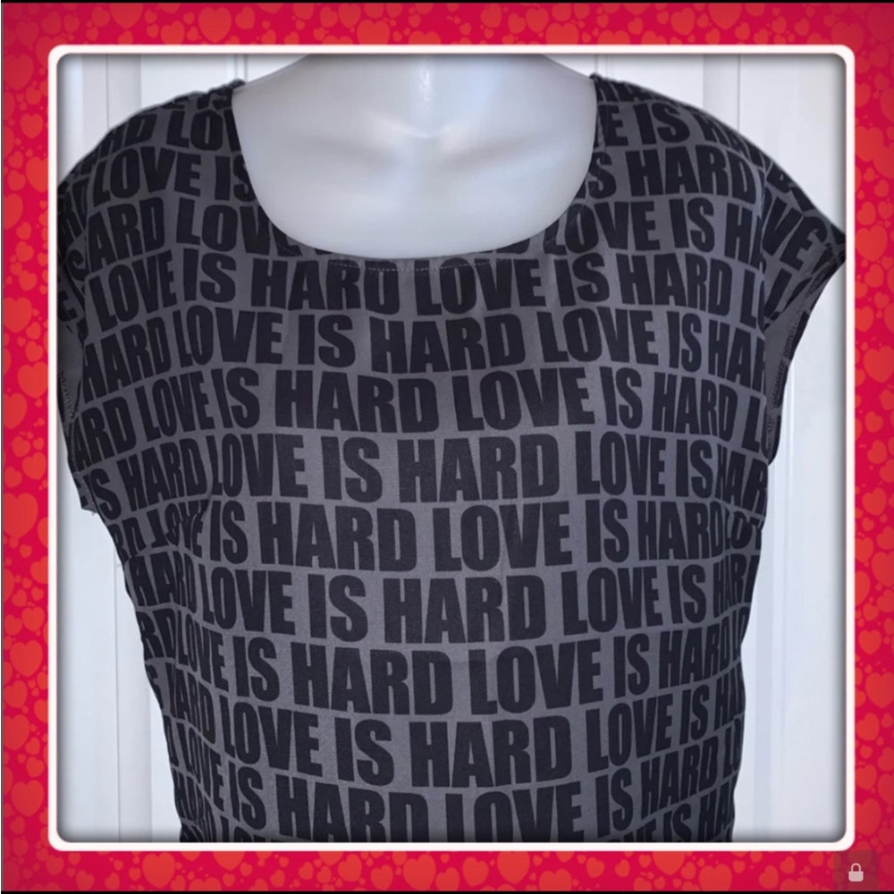 H&M Top Says “love is hard”